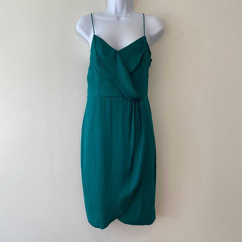 Banana Republic Teal Strappy Drape Front Dress Womens 4